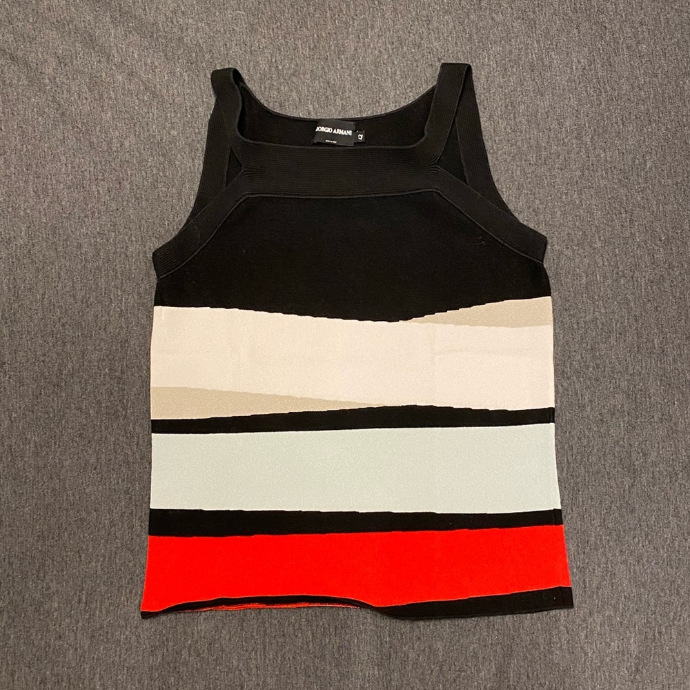 HOST PICK | Giorgio Armani | Beautiful Black Red White Sleeveless Top